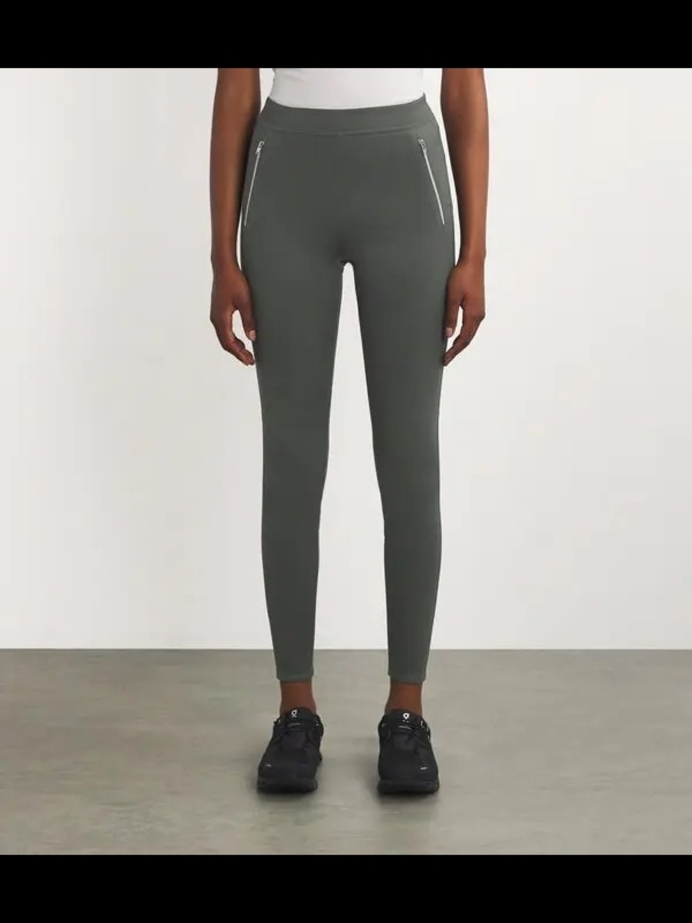 ALO Yoga Olive Green High-Rise Zip Pocket Leggings